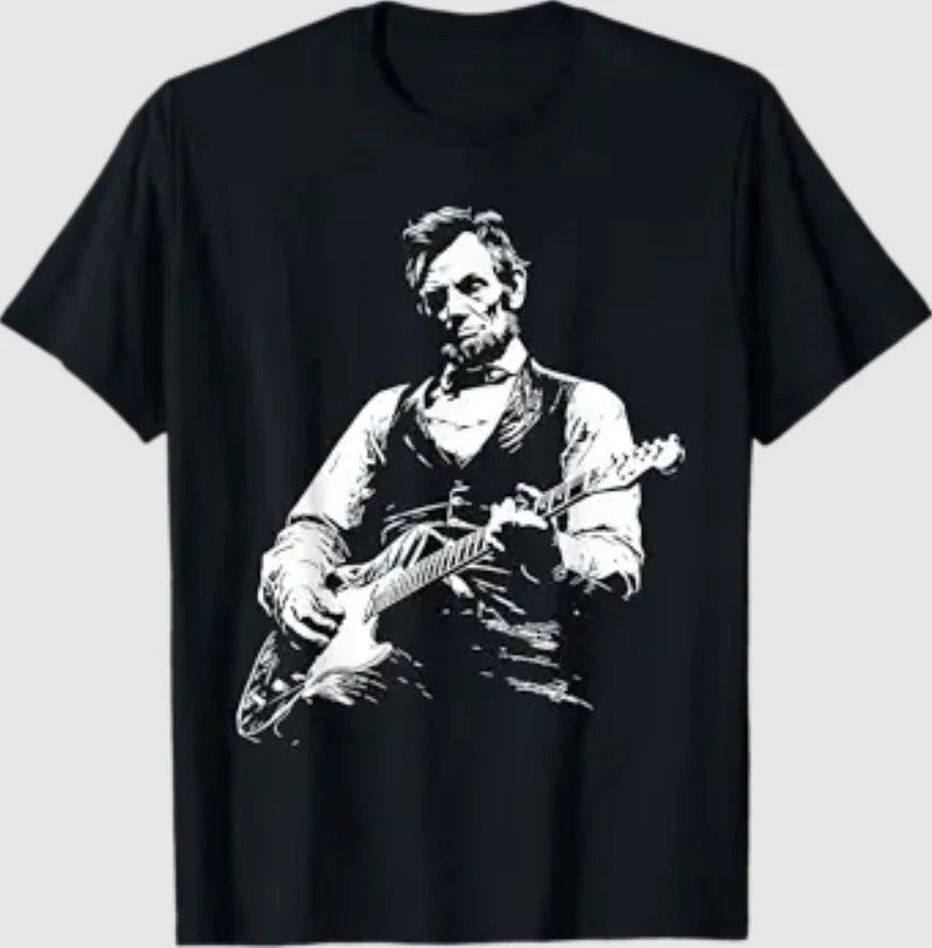 President Abraham Lincoln Playing Guitar Abe Lincoln Design T-Shirt Unisex T-shirt, Sweatshirt, Hoodie, Long Sleeve Tee - T-Shirt, Sweatshirt, Hoodie