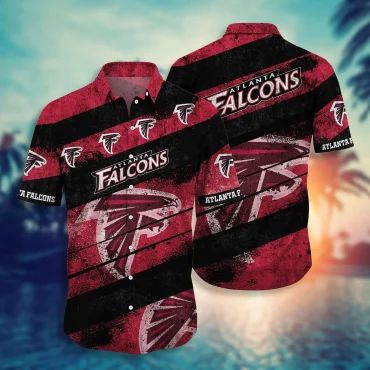Atlanta Falcons Grunge Stripes Hawaiian Shirt Unisex T-shirt, Sweatshirt, Hoodie, Long Sleeve Tee - T-Shirt, Sweatshirt, Hoodie