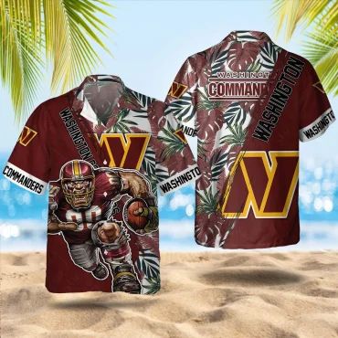 Washington Commanders Warrior Beach Hawaiian Shirt Unisex T-shirt, Sweatshirt, Hoodie, Long Sleeve Tee - T-Shirt, Sweatshirt, Hoodie