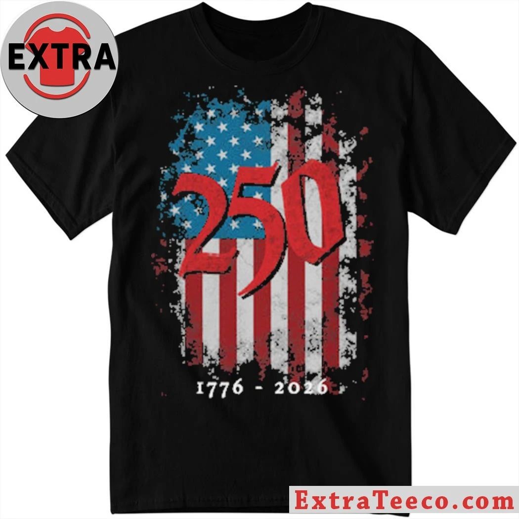 Original USA America 250 Years Grunge Flag 1776-2026 Shirt Unisex T-shirt, Sweatshirt, Hoodie, Long Sleeve Tee - T-Shirt, Sweatshirt, Hoodie