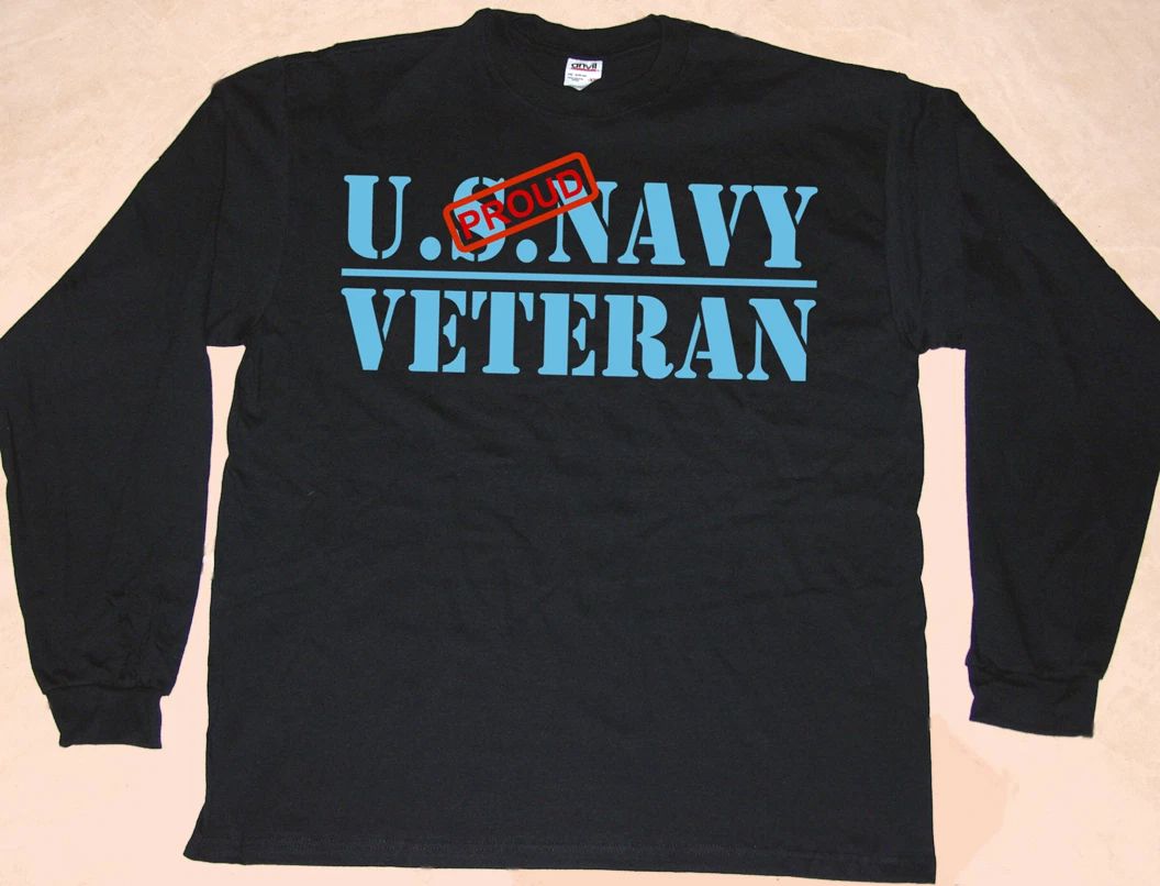Long Sleeve T-Shirt, Military, U.S.NAVY Vetreran, Proud, Political, Cotton Black Unisex T-shirt, Sweatshirt, Hoodie, Long Sleeve Tee - T-Shirt, Sweatshirt, Hoodie