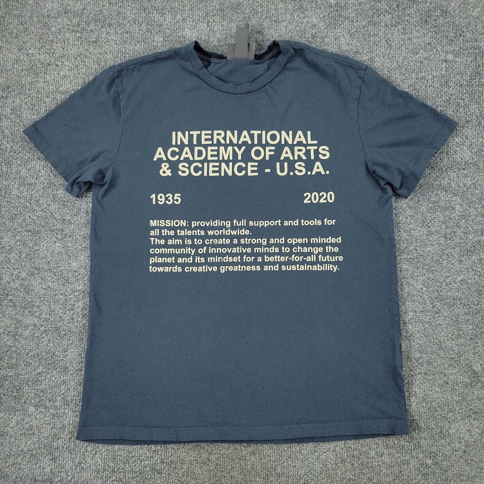 H&M Shirt Men Small Blue International Academy Of Arts Graphic Tee Short Sleeve Unisex T-shirt, Sweatshirt, Hoodie, Long Sleeve Tee - T-Shirt, Sweatshirt, Hoodie