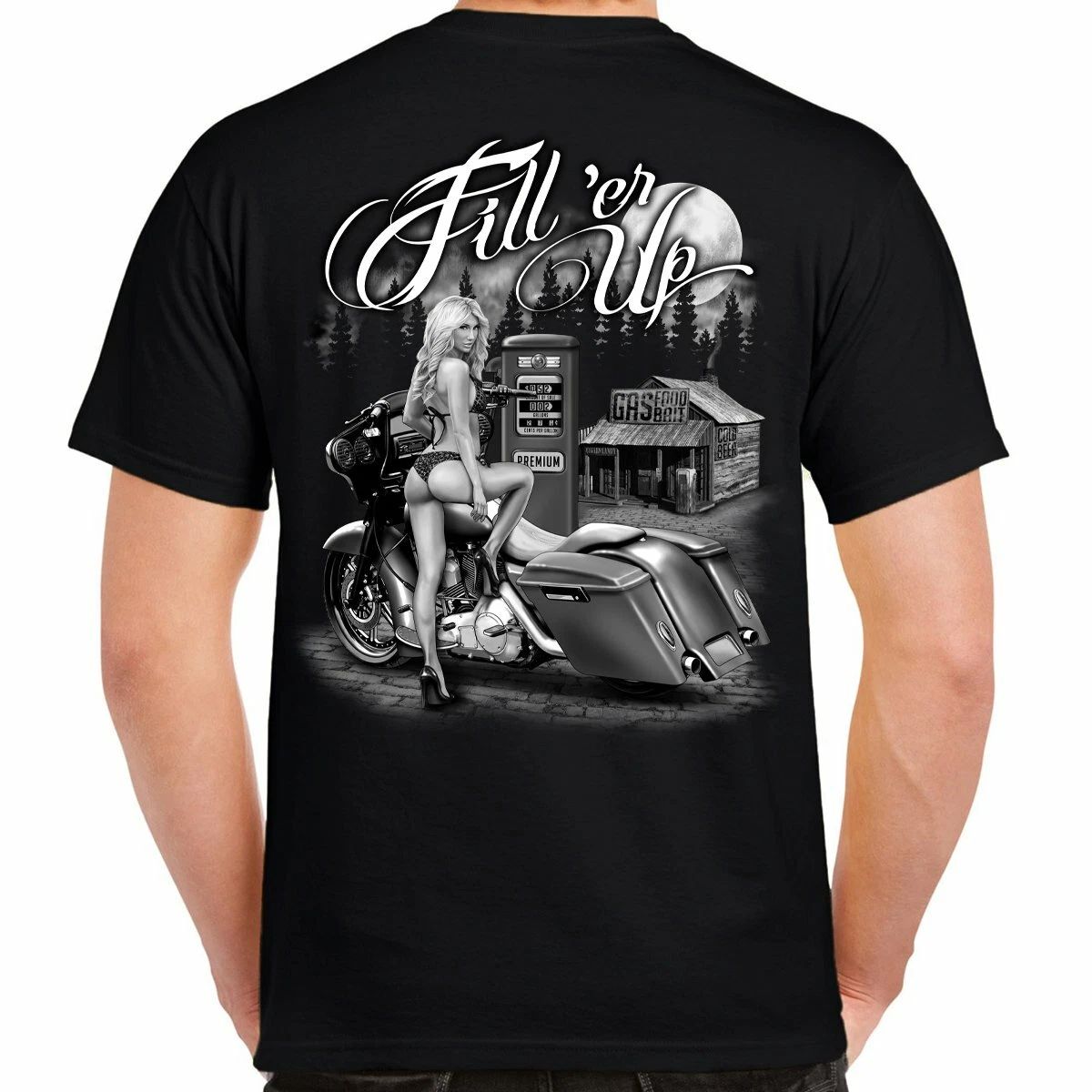 Men's Funny Offensive Motorcycle Humor Fill'er Up Sexy Stripper Biker T-Shirt Unisex T-shirt, Sweatshirt, Hoodie, Long Sleeve Tee - T-Shirt, Sweatshirt, Hoodie