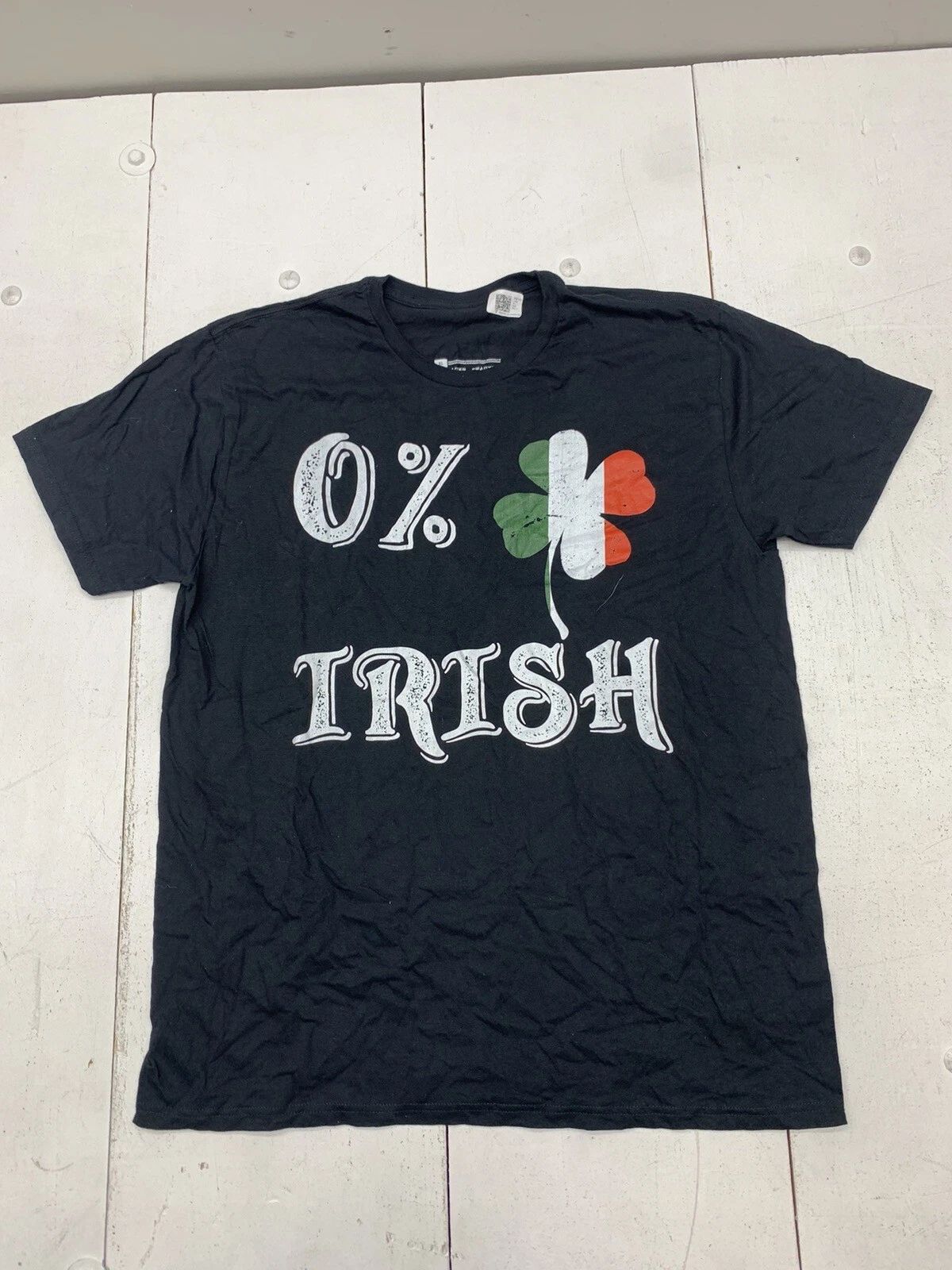 Custom Graphic 0% Irish Short Sleeve Shirt Black Adult Size XL Unisex T-shirt, Sweatshirt, Hoodie, Long Sleeve Tee - T-Shirt, Sweatshirt, Hoodie