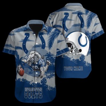 Personalized Indianapolis Colts Sunset Blitz Hawaiian Shirt Unisex T-shirt, Sweatshirt, Hoodie, Long Sleeve Tee - T-Shirt, Sweatshirt, Hoodie