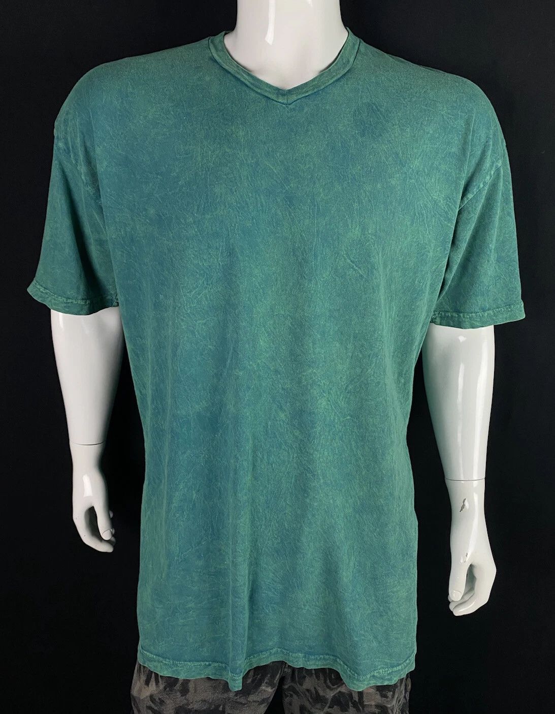 Stranded Brand Pigment Dye Green V-Neck Cotton T Shirt, Men's Size XLT, Trim Fit Unisex T-shirt, Sweatshirt, Hoodie, Long Sleeve Tee - T-Shirt, Sweatshirt, Hoodie