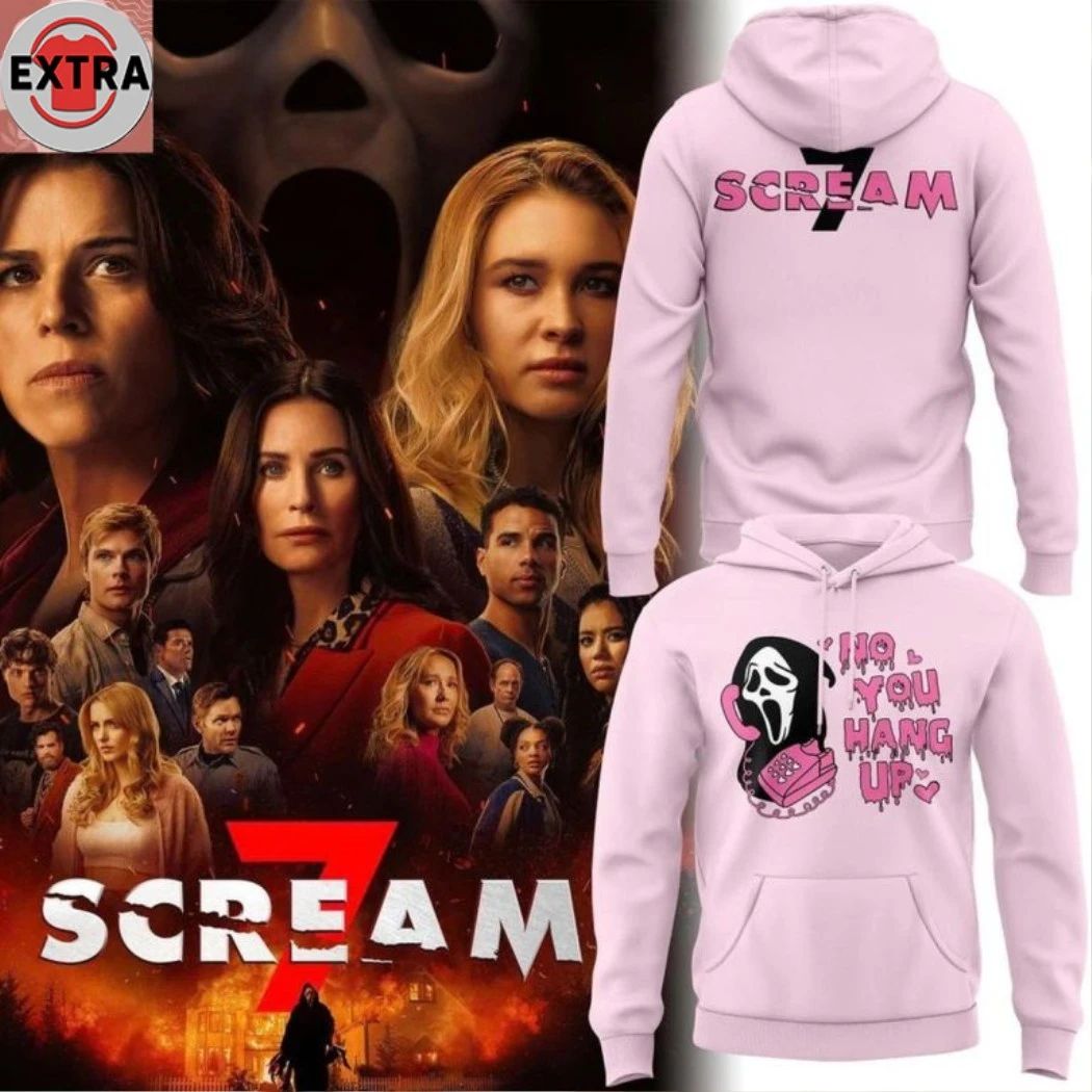 Original Scream 7 No You Hang Up Pink 2026 Two Sided Shirt Unisex T-shirt, Sweatshirt, Hoodie, Long Sleeve Tee - T-Shirt, Sweatshirt, Hoodie