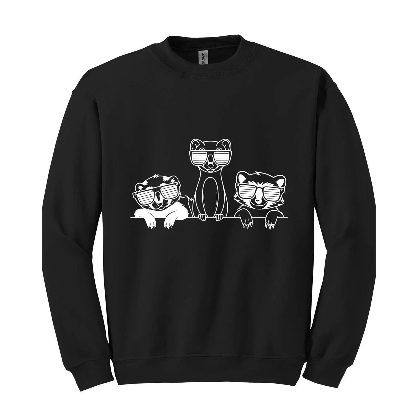 Funny Ferrets With Glasses Sketch Sweatshirt, Farm Lover Hoodie, Cute Animals Ho Unisex T-shirt, Sweatshirt, Hoodie, Long Sleeve Tee - T-Shirt, Sweatshirt, Hoodie