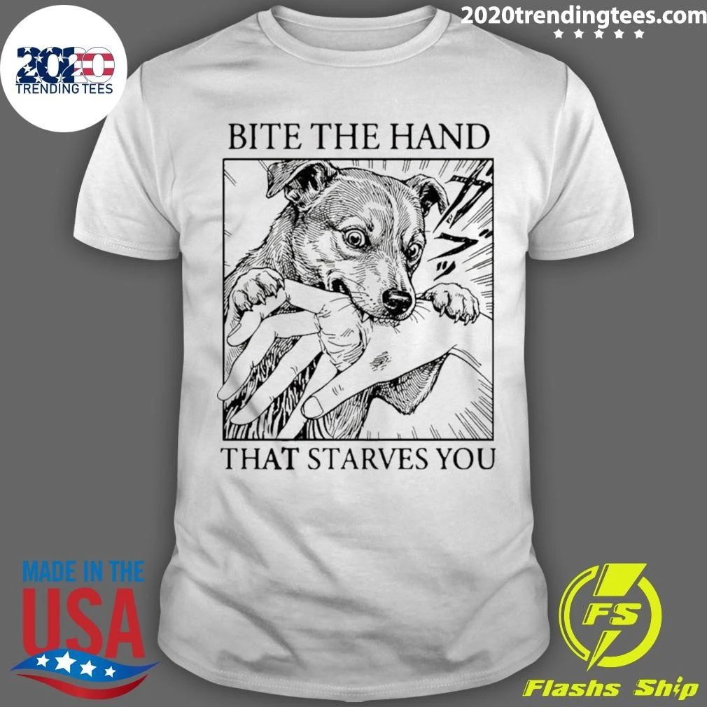 Dog Bites Hand That Starves You Vintage Shirt Unisex T-shirt, Sweatshirt, Hoodie, Long Sleeve Tee - T-Shirt, Sweatshirt, Hoodie