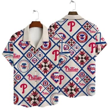 Philadelphia Phillies Quilt Patch Hawaiian Shirt Unisex T-shirt, Sweatshirt, Hoodie, Long Sleeve Tee - T-Shirt, Sweatshirt, Hoodie