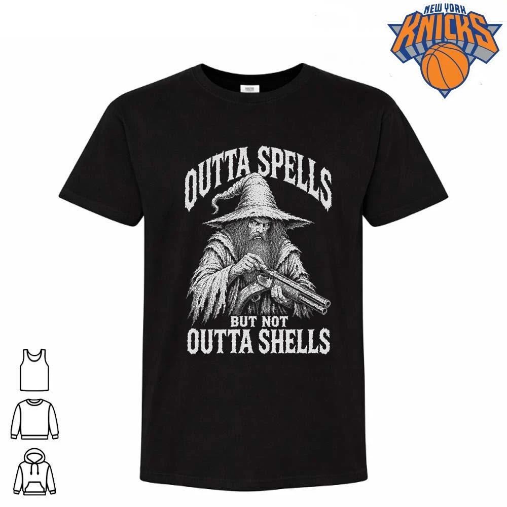 Outta Spells But Not Outta Shells Badass Wizard Shotgun Meme Shirt Unisex T-shirt, Sweatshirt, Hoodie, Long Sleeve Tee - T-Shirt, Sweatshirt, Hoodie