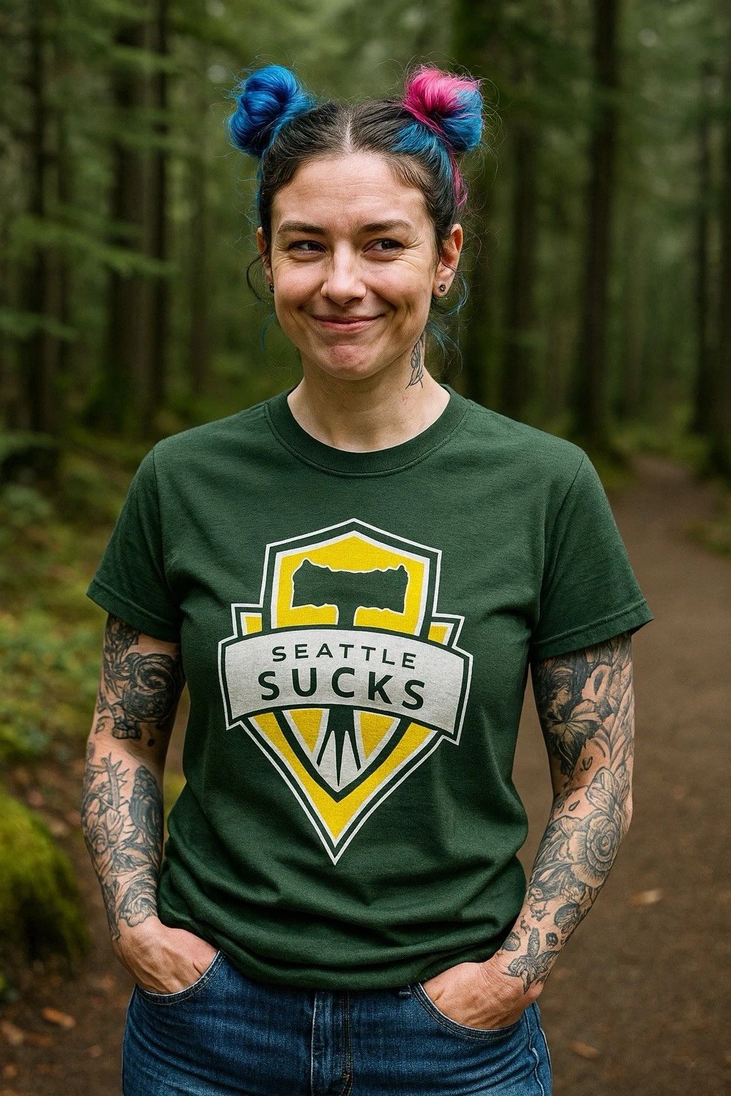 Seattle sucks graphic tee Meme Streetwear minimalistic Funny Unisex T-shirt, Sweatshirt, Hoodie, Long Sleeve Tee - T-Shirt, Sweatshirt, Hoodie