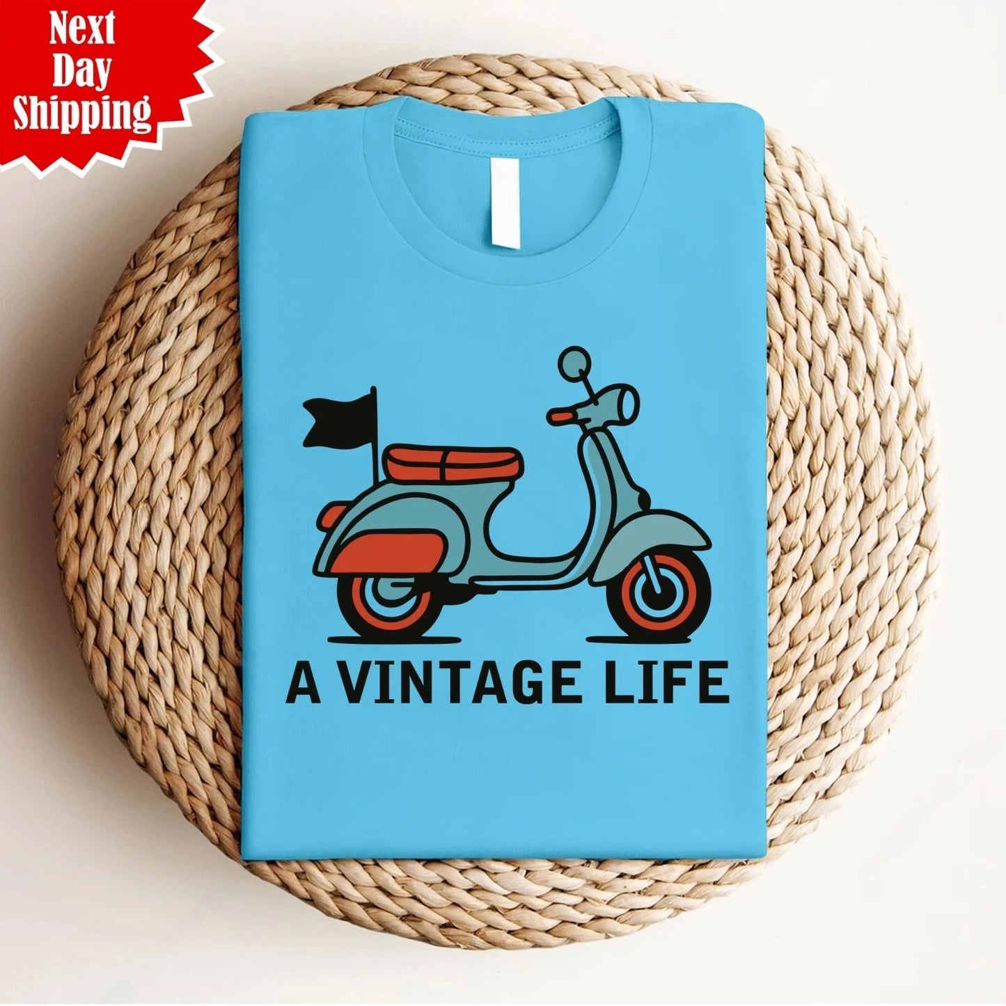Vintage Life Vespa T Shirt Biker Scooter Rider Printed Retro Mod Sca Unisex Top Unisex T-shirt, Sweatshirt, Hoodie, Long Sleeve Tee - T-Shirt, Sweatshirt, Hoodie