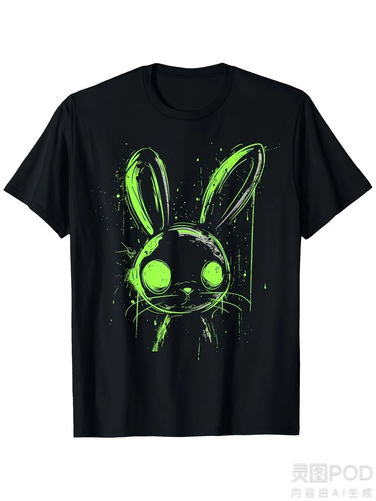 Men'S Pastel Goth Bunny Graphic T-Shirt Featuring a Creepy Cute Rabbit with Gr Unisex T-shirt, Sweatshirt, Hoodie, Long Sleeve Tee - T-Shirt, Sweatshirt, Hoodie