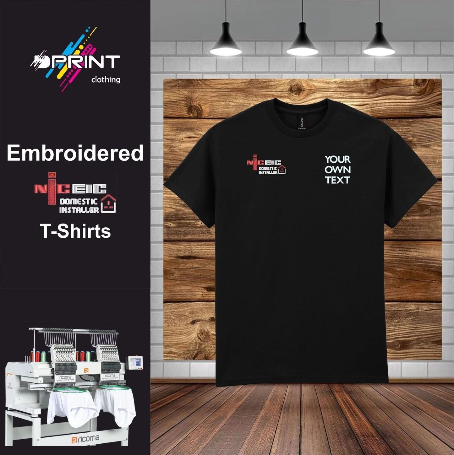 NicEic Plumber Embroidered Personalised T-Shirt With Company Name workwear Unisex T-shirt, Sweatshirt, Hoodie, Long Sleeve Tee - T-Shirt, Sweatshirt, Hoodie