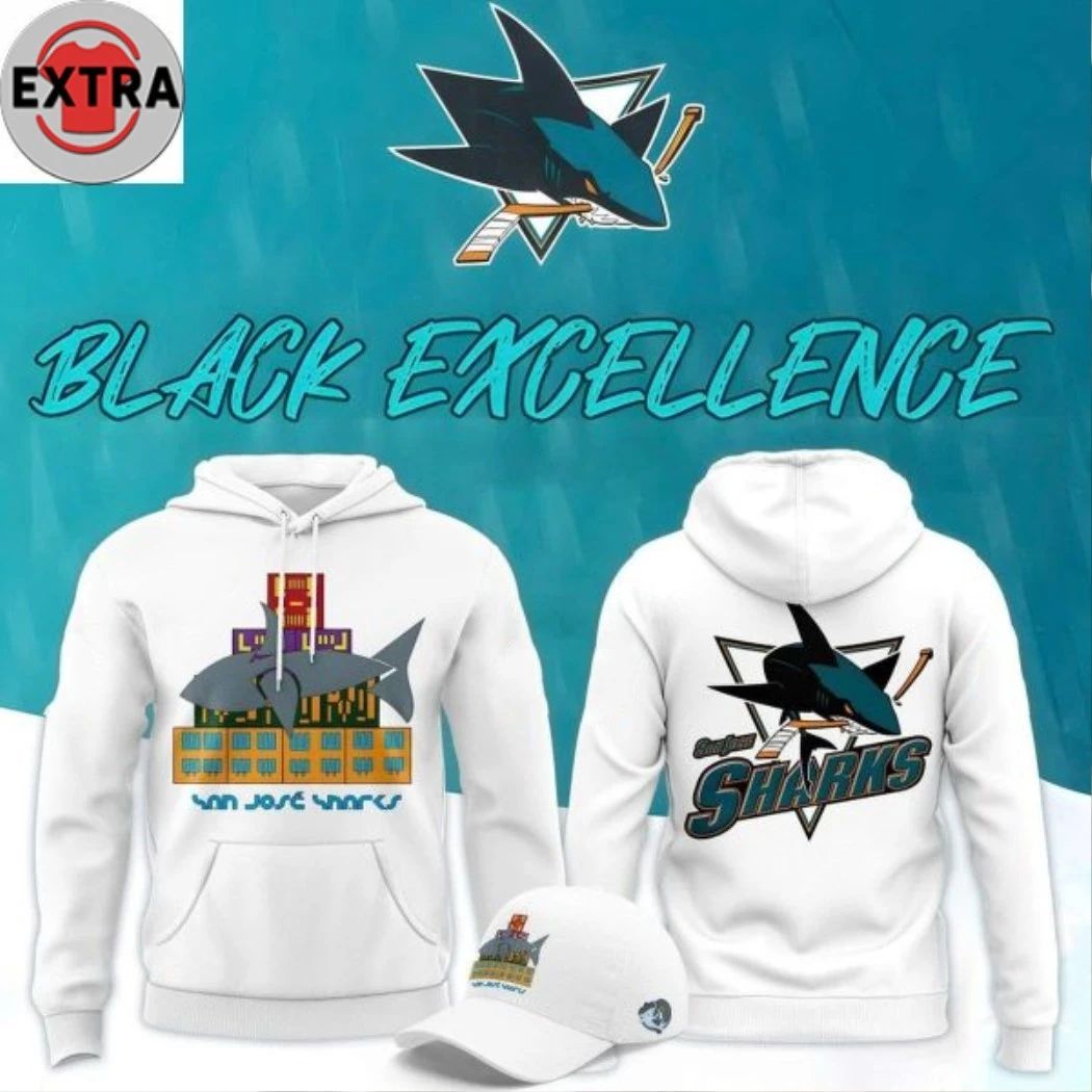 San Jose Sharks Black Excellence Night 2026 Logo Two Sided Hoodie T-Shirt Unisex T-shirt, Sweatshirt, Hoodie, Long Sleeve Tee - T-Shirt, Sweatshirt, Hoodie