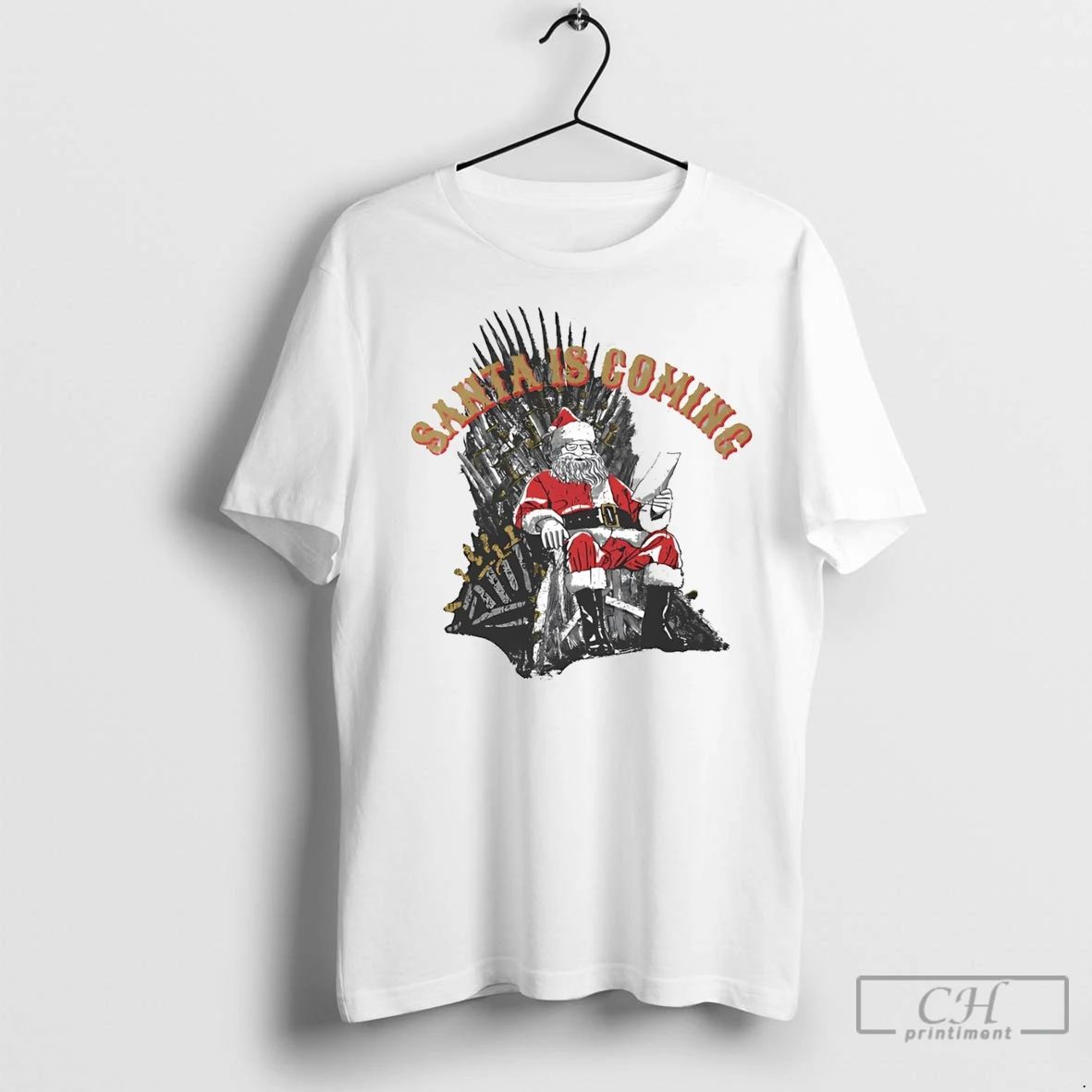Premium Game Of Thrones Santa Is Coming Christmas Unisex T-shirt, Sweatshirt, Hoodie, Long Sleeve Tee - T-Shirt, Sweatshirt, Hoodie
