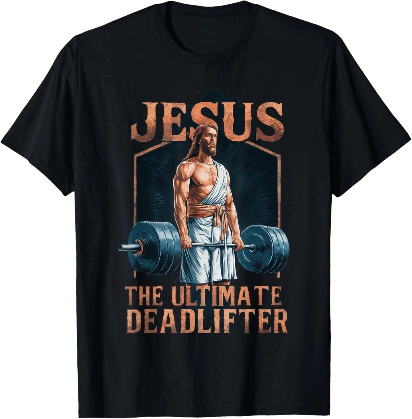 Jesus The Ultimate Deadlifter Fitness Gym Vintage Christian T-Shirt S-5XL Unisex T-shirt, Sweatshirt, Hoodie, Long Sleeve Tee - T-Shirt, Sweatshirt, Hoodie