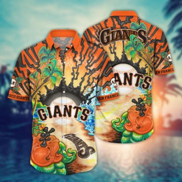 San Francisco Giants Sunset Wave Hawaiian Shirt Unisex T-shirt, Sweatshirt, Hoodie, Long Sleeve Tee - T-Shirt, Sweatshirt, Hoodie