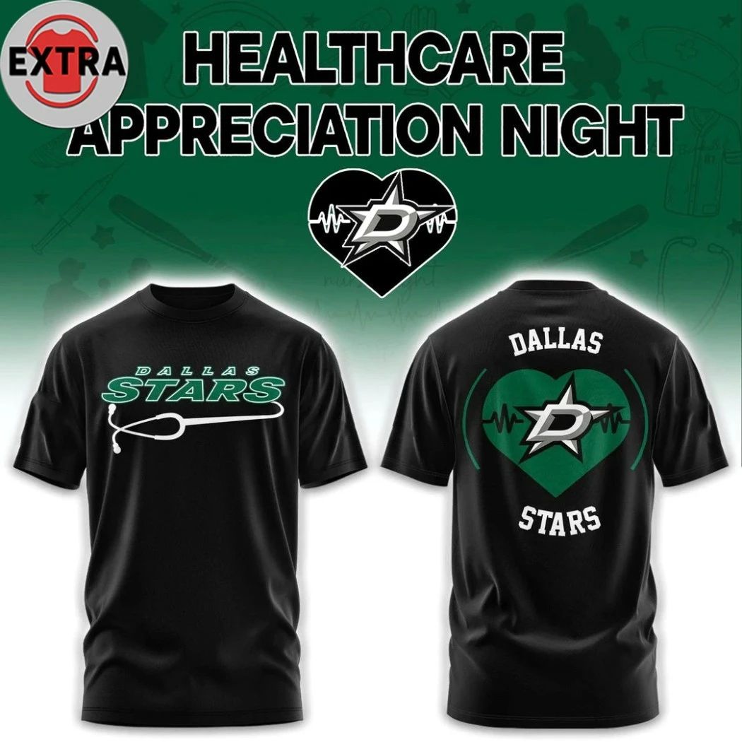 Dallas Stars Healthcare Appreciation Night Logo 2026 Hoodie T-Shirt Unisex T-shirt, Sweatshirt, Hoodie, Long Sleeve Tee - T-Shirt, Sweatshirt, Hoodie