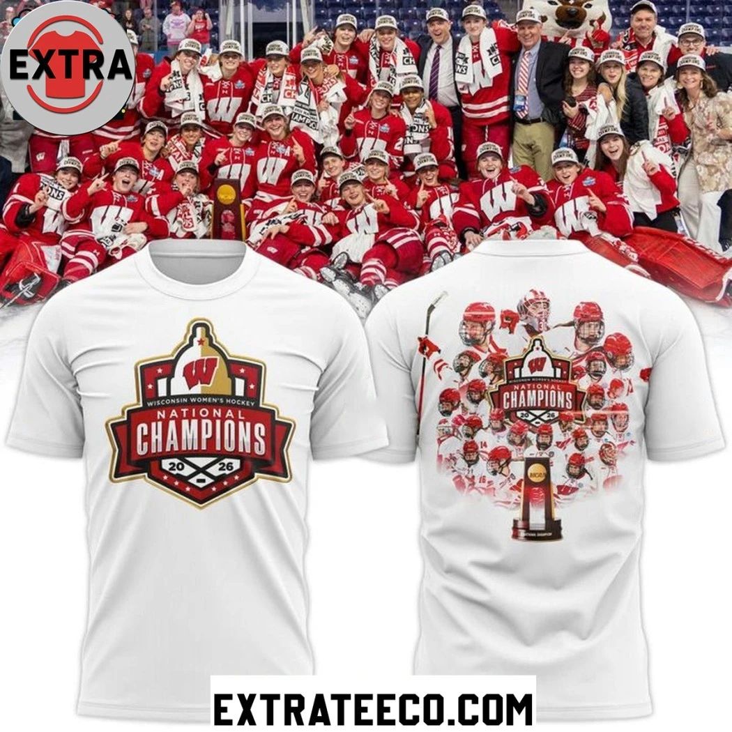 Wisconsin Badgers NCAA Ice Hockey 2026 National Champions Logo Two Sided Shirt Unisex T-shirt, Sweatshirt, Hoodie, Long Sleeve Tee - T-Shirt, Sweatshirt, Hoodie