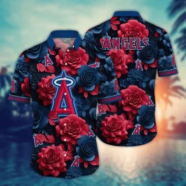 Los Angeles Angels Midnight Rose Hawaiian Shirt Unisex T-shirt, Sweatshirt, Hoodie, Long Sleeve Tee - T-Shirt, Sweatshirt, Hoodie