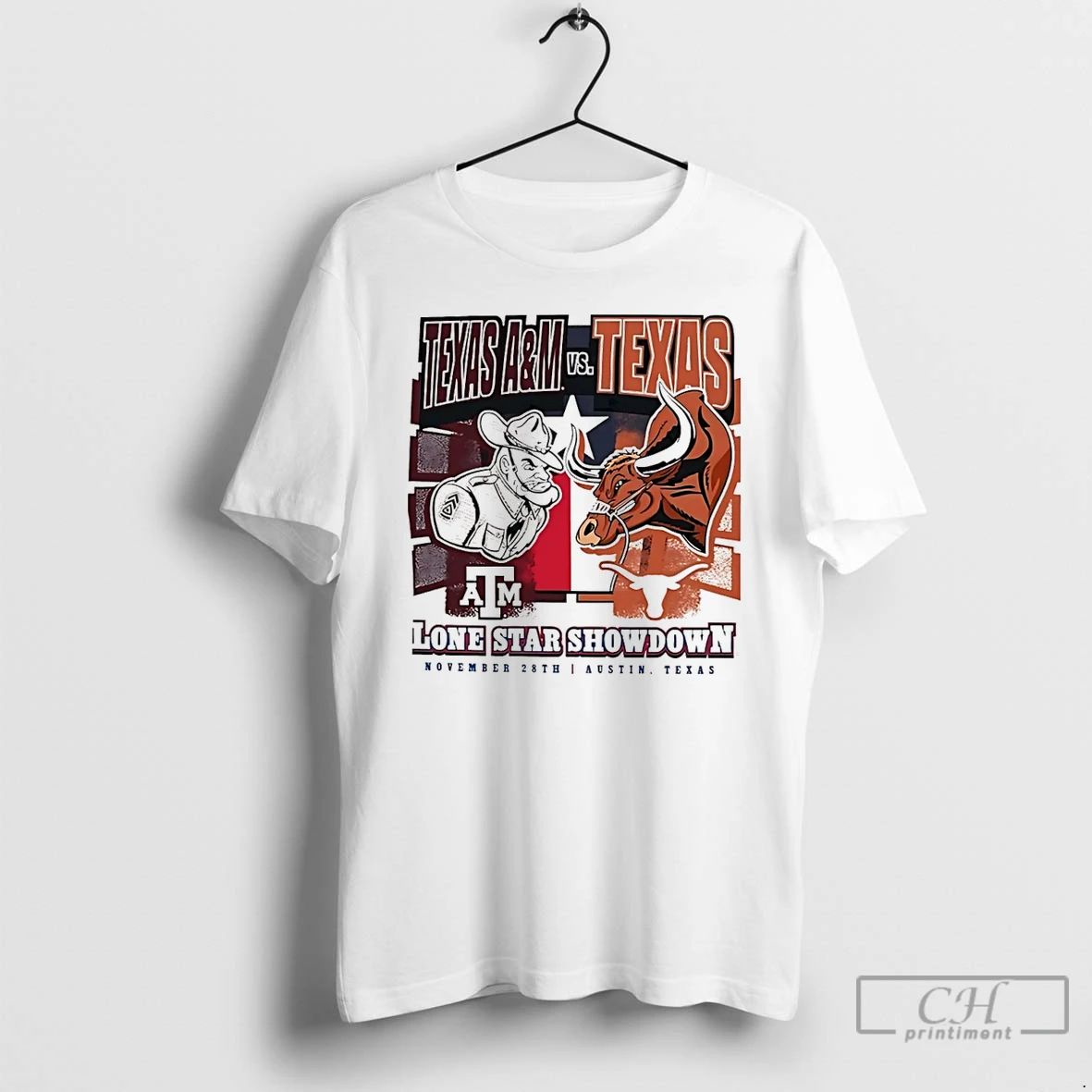 Premium Texas Longhorns Vs Texas Am 2025 Lone Star Showdown Mascot T Shirts Unisex T-shirt, Sweatshirt, Hoodie, Long Sleeve Tee - T-Shirt, Sweatshirt, Hoodie