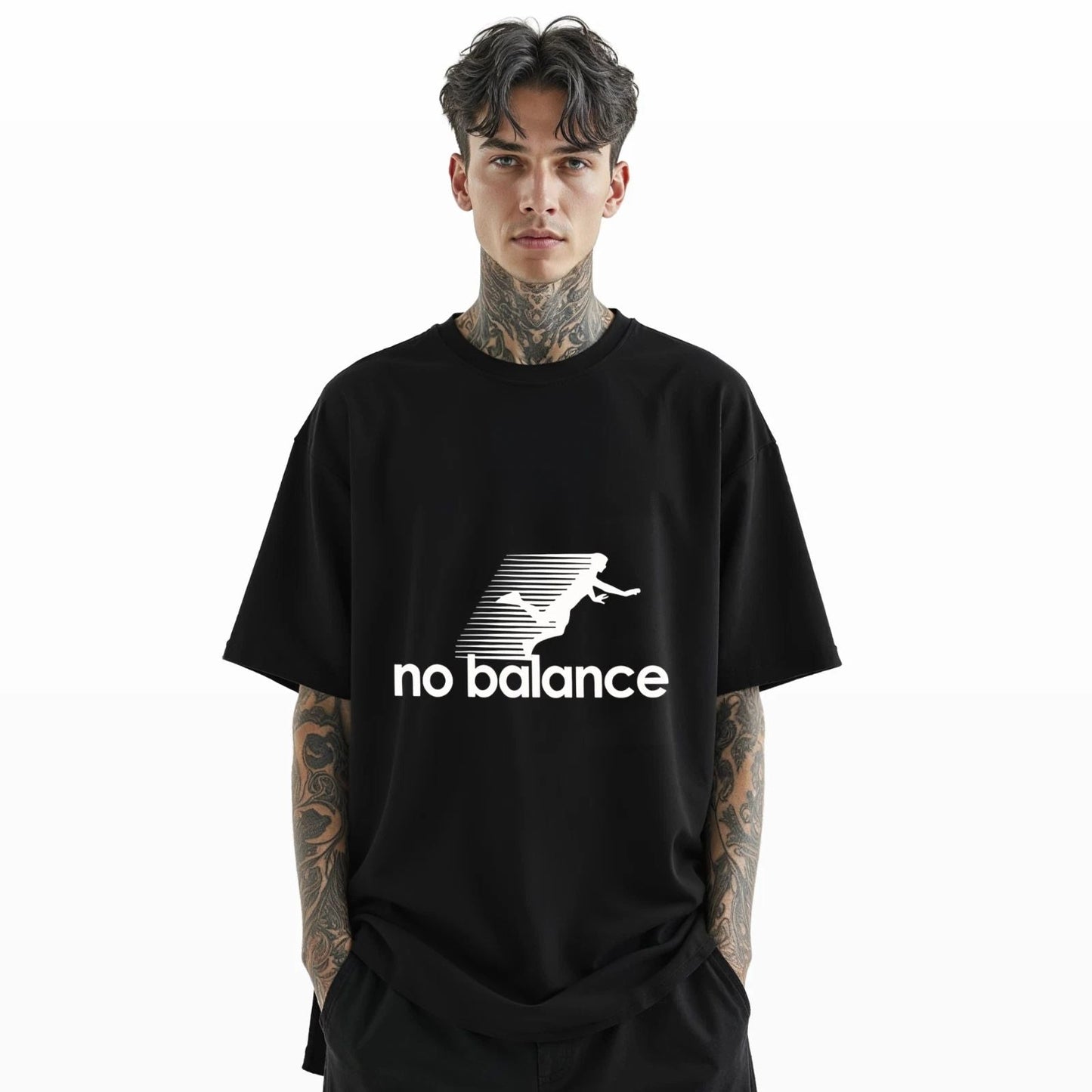 No Balance Funny T-Shirt  Parody Graphic Tee with Falling Silhouette A326 Unisex T-shirt, Sweatshirt, Hoodie, Long Sleeve Tee - T-Shirt, Sweatshirt, Hoodie
