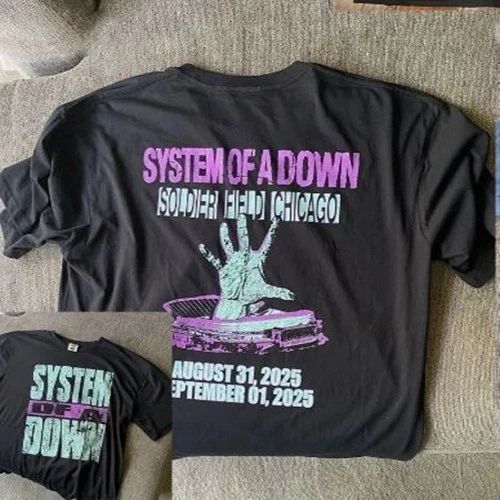 HOT !! System of a Down Aug 31, Sept 1 2025 Soldier Field, Chicago, IL T shirt Unisex T-shirt, Sweatshirt, Hoodie, Long Sleeve Tee - T-Shirt, Sweatshirt, Hoodie