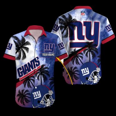 Personalized New York Giants Palm Breeze Hawaiian Shirt Unisex T-shirt, Sweatshirt, Hoodie, Long Sleeve Tee - T-Shirt, Sweatshirt, Hoodie