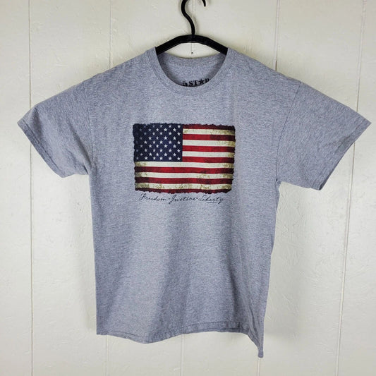 5 Star Shirt Mens Large Gray Graphic Crew Neck Short Sleeve Stretch America Unisex T-shirt, Sweatshirt, Hoodie, Long Sleeve Tee - T-Shirt, Sweatshirt, Hoodie
