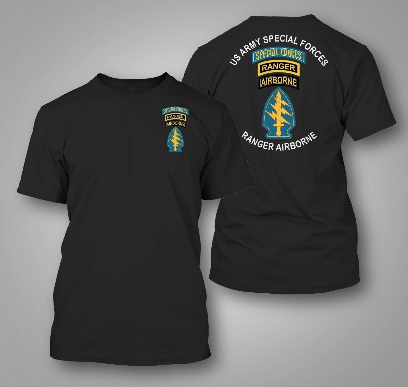 US Army Special Forces Airborne Ranger - Custom front and back t-shirt tee Unisex T-shirt, Sweatshirt, Hoodie, Long Sleeve Tee - T-Shirt, Sweatshirt, Hoodie