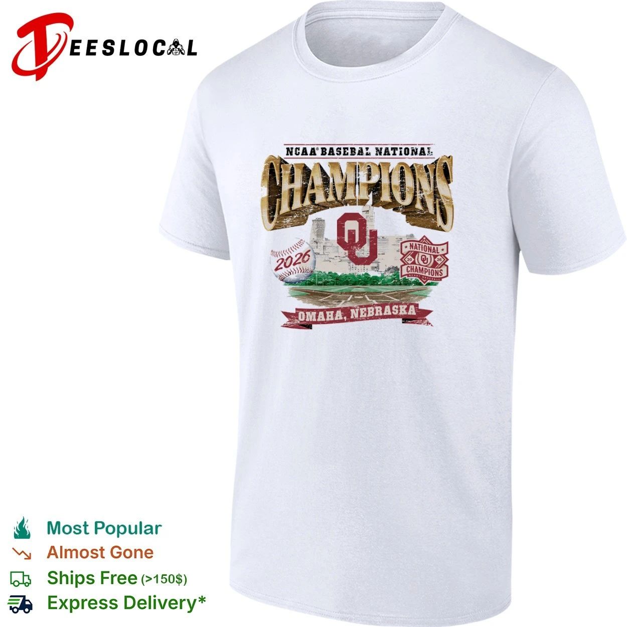 Oklahoma Sooners NCAA Baseball National Champions 2026 Omaha Nebraska T-shirt Unisex T-shirt, Sweatshirt, Hoodie, Long Sleeve Tee - T-Shirt, Sweatshirt, Hoodie