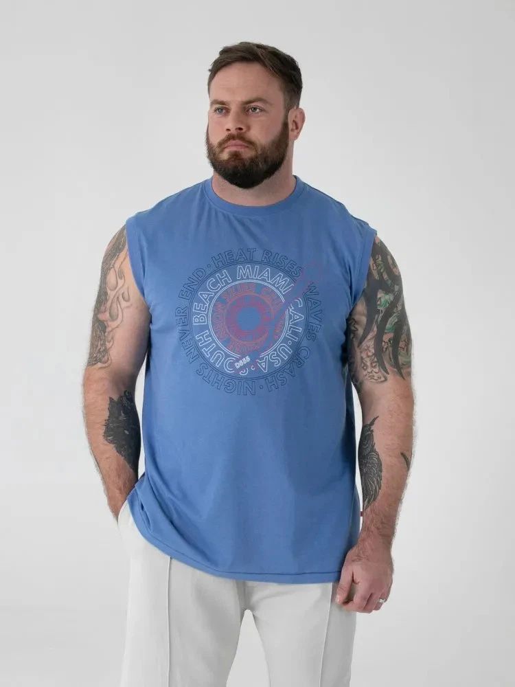 D555 Duke Big Mens Sleeveless T-Shirt Vest Miami Beach Print 2XL-8XL (601902) Unisex T-shirt, Sweatshirt, Hoodie, Long Sleeve Tee - T-Shirt, Sweatshirt, Hoodie