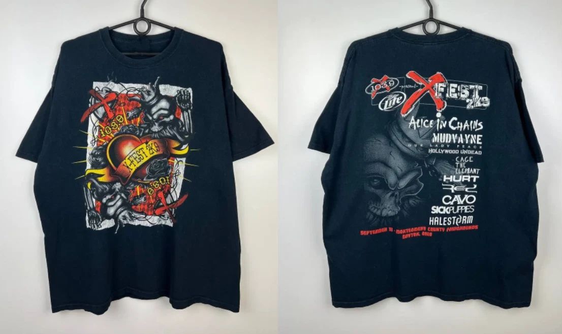2009 X-Fest Alice In Chains Vintage Band T-shirt Graphic Concert Tee USA S-5XL Unisex T-shirt, Sweatshirt, Hoodie, Long Sleeve Tee - T-Shirt, Sweatshirt, Hoodie