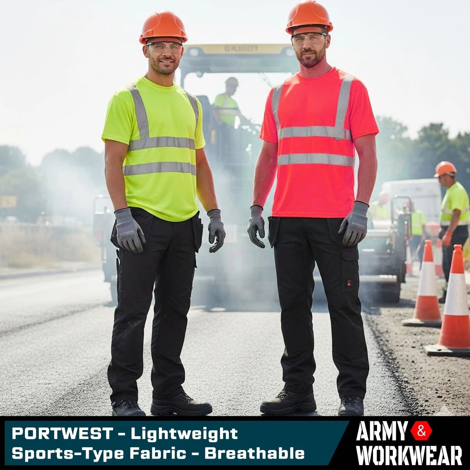 Portwest Hi-Vis T-Shirt Lightweight Sports-Type Fabric Breathable 40+ UPF Rated Unisex T-shirt, Sweatshirt, Hoodie, Long Sleeve Tee - T-Shirt, Sweatshirt, Hoodie