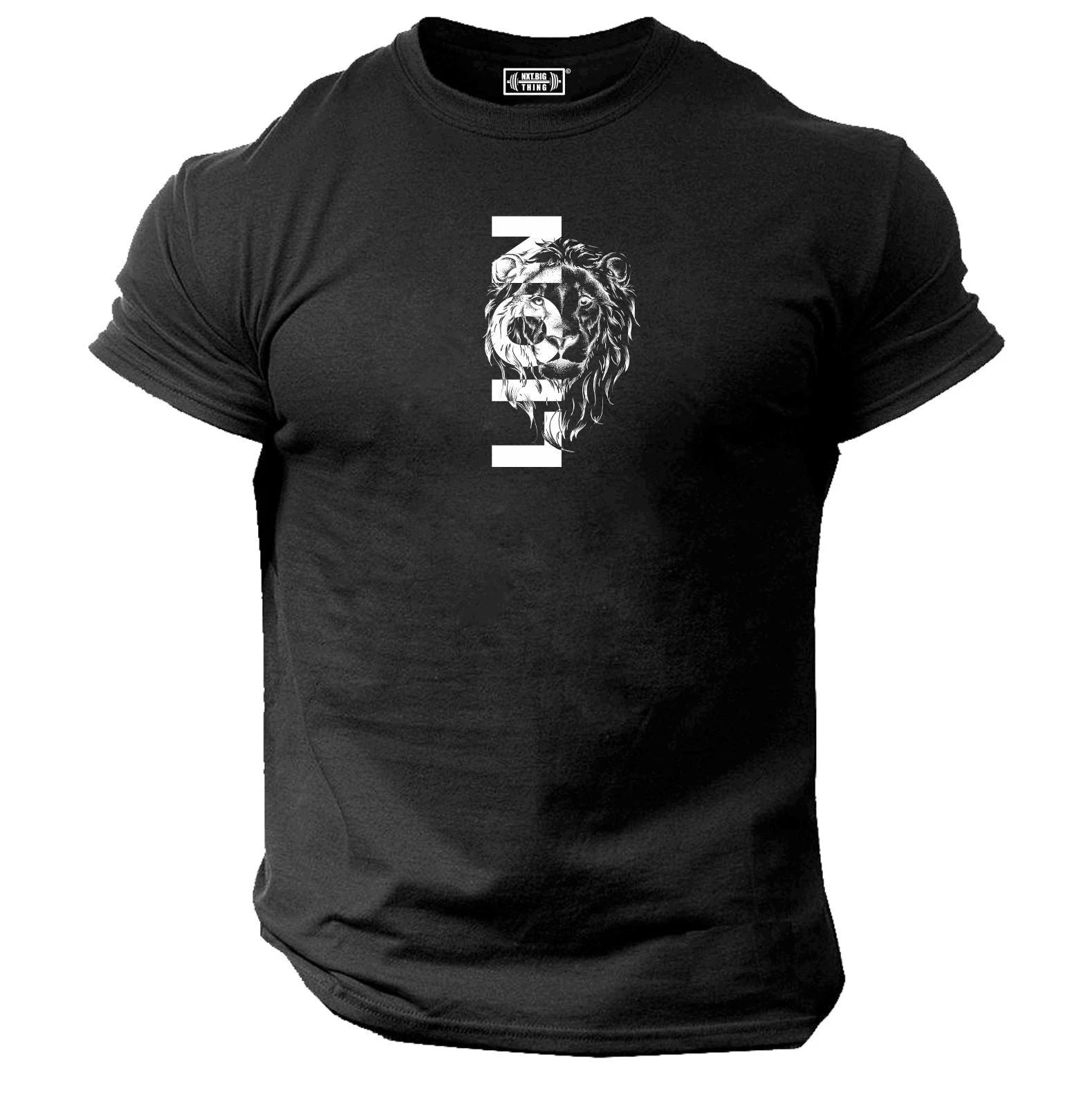 Lion T Shirt Gym Clothing Bodybuilding Training Workout Exercise Boxing MMA Top Unisex T-shirt, Sweatshirt, Hoodie, Long Sleeve Tee - T-Shirt, Sweatshirt, Hoodie