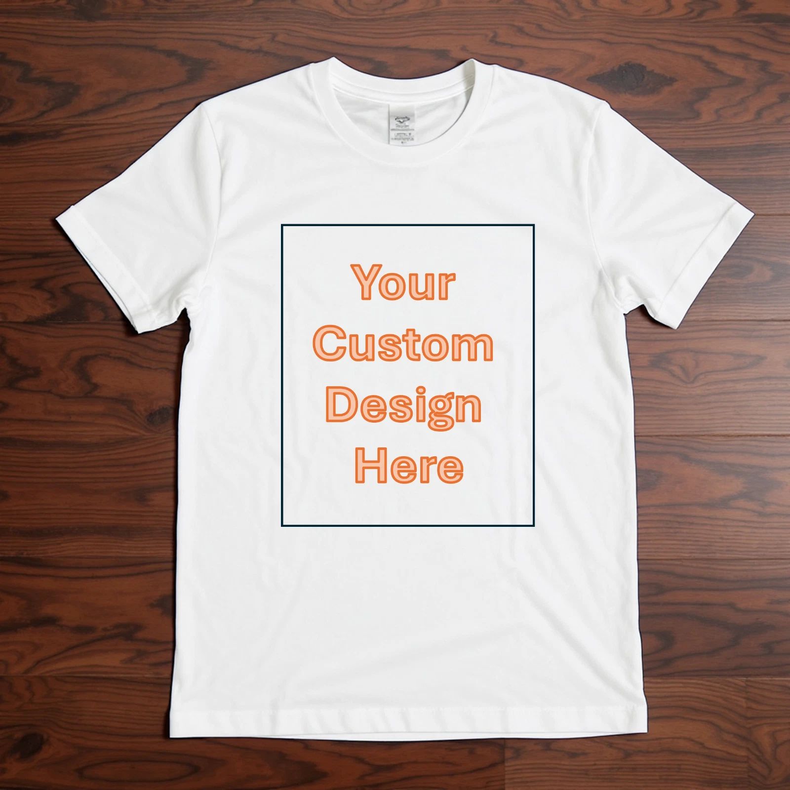Custom 100% Cotton T-Shirt Unisex S-3XL Black White Front Back Print Crew Neck Unisex T-shirt, Sweatshirt, Hoodie, Long Sleeve Tee - T-Shirt, Sweatshirt, Hoodie