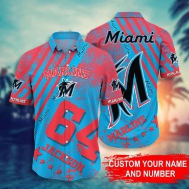 Personalized Miami Marlins Oceanic Waves Hawaiian Shirt Unisex T-shirt, Sweatshirt, Hoodie, Long Sleeve Tee - T-Shirt, Sweatshirt, Hoodie
