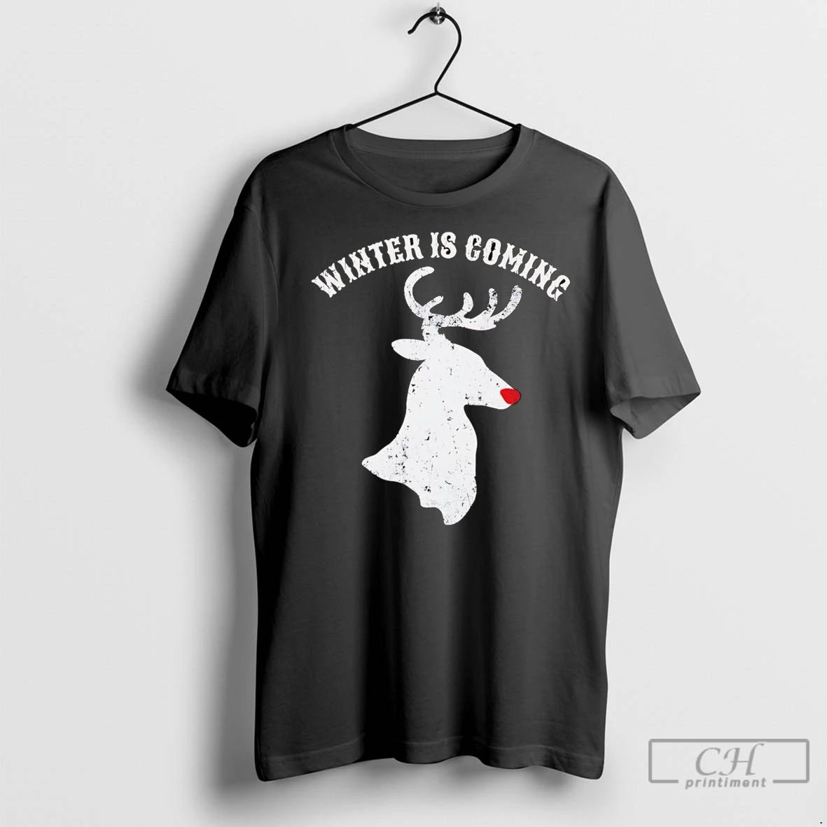 Premium Reindeer Winter Is Coming Christmas Unisex T-shirt, Sweatshirt, Hoodie, Long Sleeve Tee - T-Shirt, Sweatshirt, Hoodie