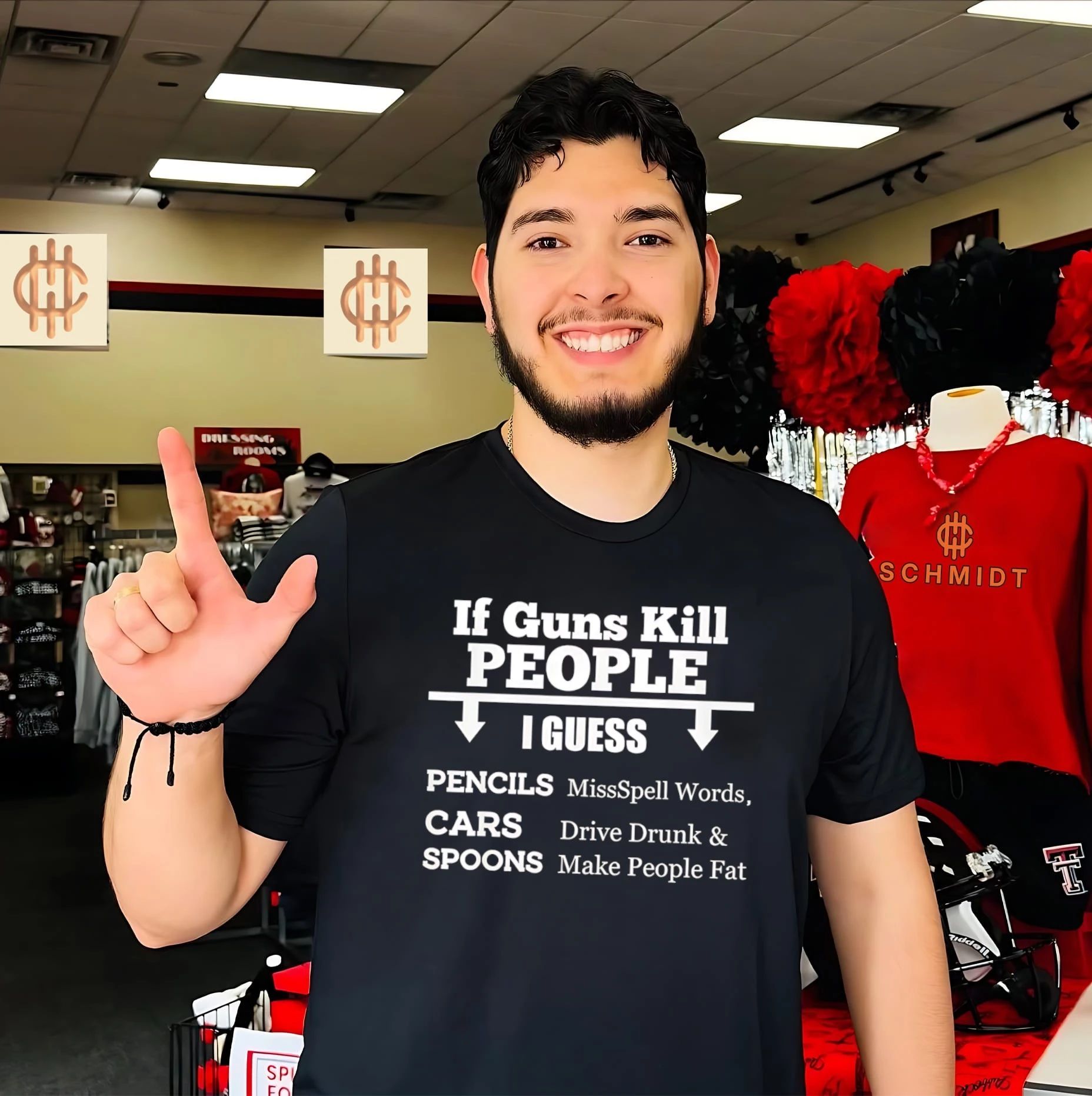 If guns kill people I guess pencils miss spell words cars drive drunk spoons make people fat shirt - T-Shirt, Sweatshirt, Hoodie