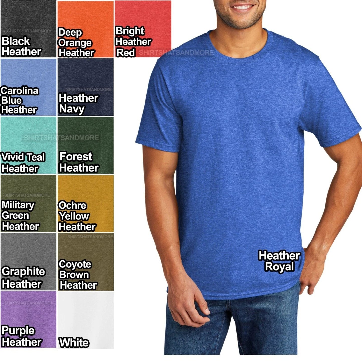 Mens Tri Blend Crew Neck T Shirt Soft Tee T-Shirt S, M, L, XL, 2XL, 3XL, 4XL NEW Unisex T-shirt, Sweatshirt, Hoodie, Long Sleeve Tee - T-Shirt, Sweatshirt, Hoodie