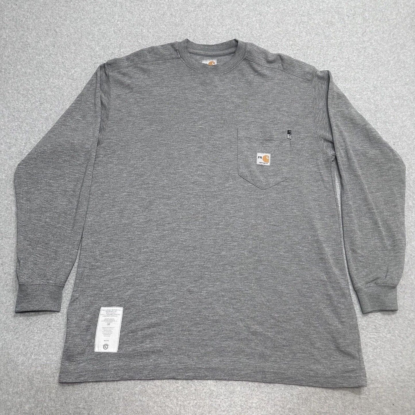 New Carhartt FR CAT2 Long Sleeve Gray Tee Shirt #297-31 (GREAT PRICE) Cintas Unisex T-shirt, Sweatshirt, Hoodie, Long Sleeve Tee - T-Shirt, Sweatshirt, Hoodie