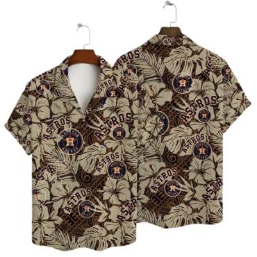 Houston Astros Palm Leaf Elegance Hawaiian Shirt Unisex T-shirt, Sweatshirt, Hoodie, Long Sleeve Tee - T-Shirt, Sweatshirt, Hoodie