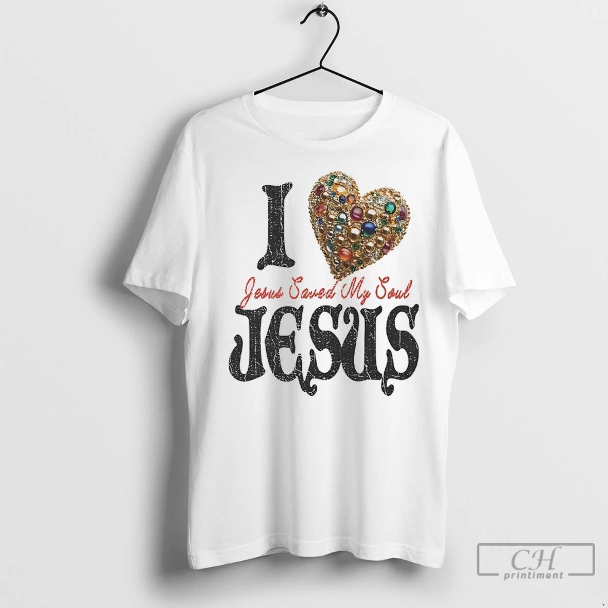 Premium I Love Jesus Saved My Soul Heart Diamond Unisex T-shirt, Sweatshirt, Hoodie, Long Sleeve Tee - T-Shirt, Sweatshirt, Hoodie
