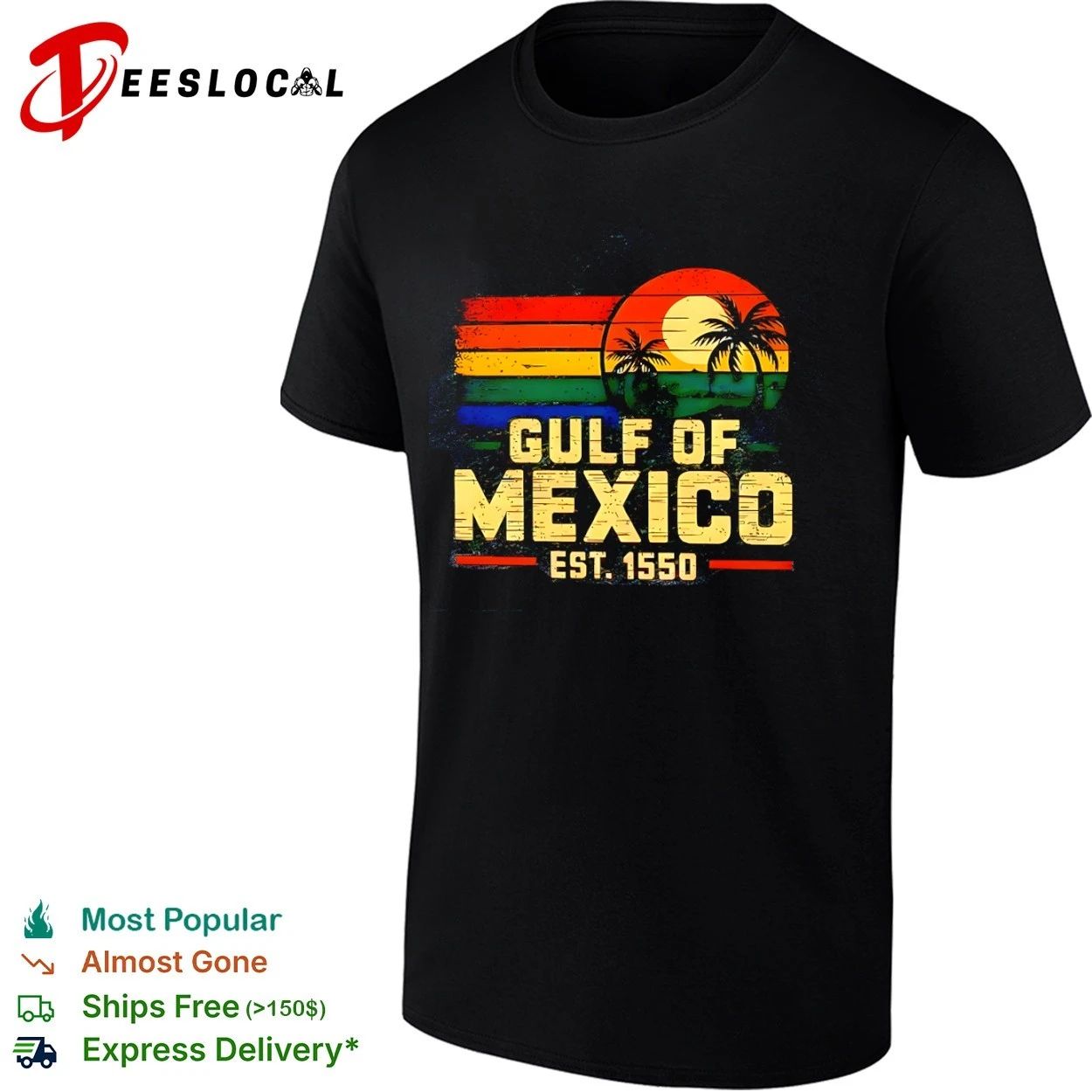 Gulf of Mexico Est 1550 Beach Coastal T-shirt Unisex T-shirt, Sweatshirt, Hoodie, Long Sleeve Tee - T-Shirt, Sweatshirt, Hoodie