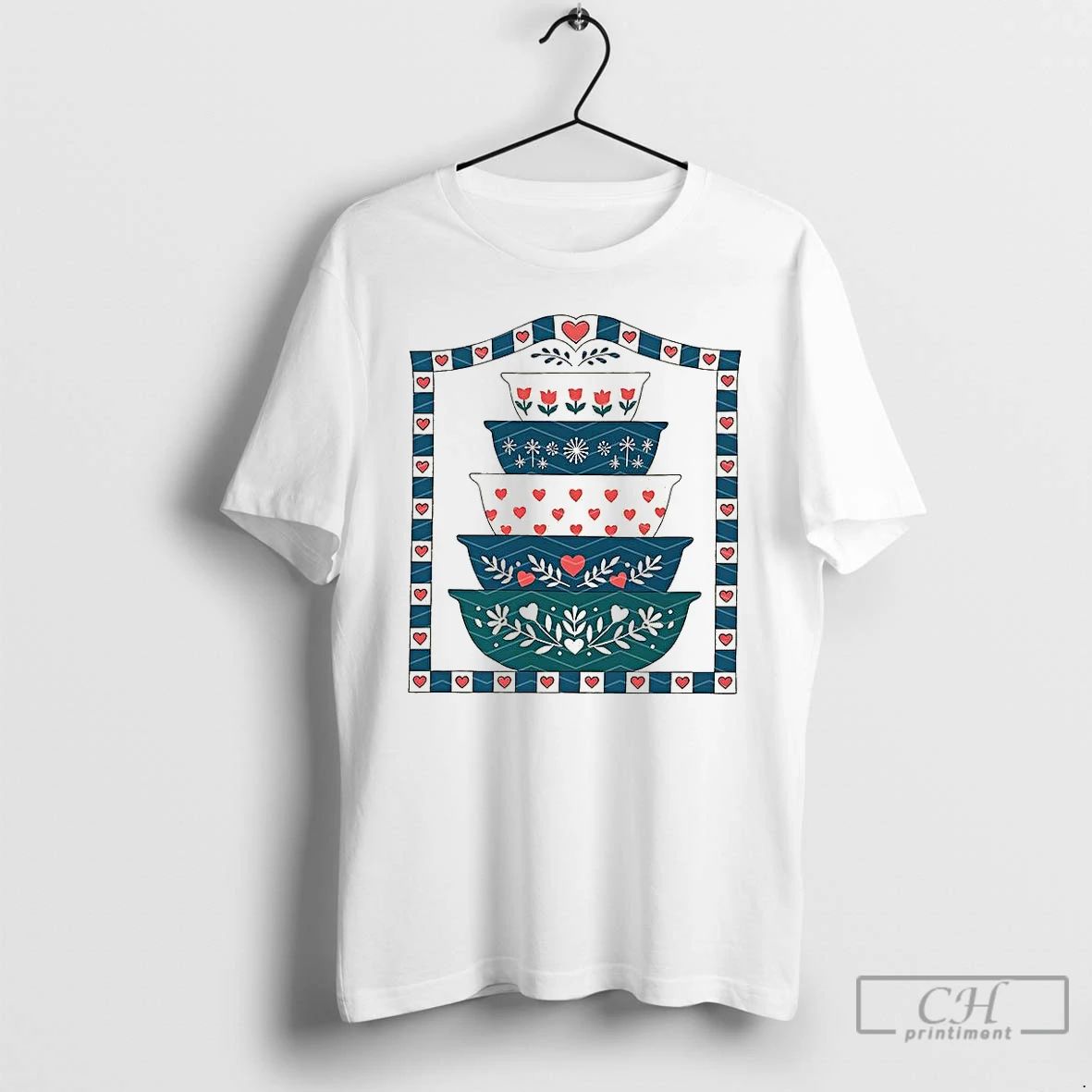 Premium Grannys Pyrex Stacked Bowls Classic T Shirts Unisex T-shirt, Sweatshirt, Hoodie, Long Sleeve Tee - T-Shirt, Sweatshirt, Hoodie