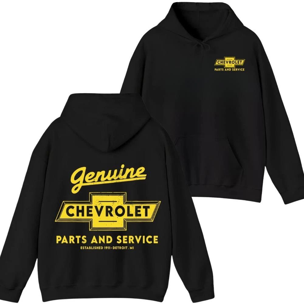 Vintage Chevrolet Parts & Service Hoodie Retro Garage Mechanic Style Unisex T-shirt, Sweatshirt, Hoodie, Long Sleeve Tee - T-Shirt, Sweatshirt, Hoodie