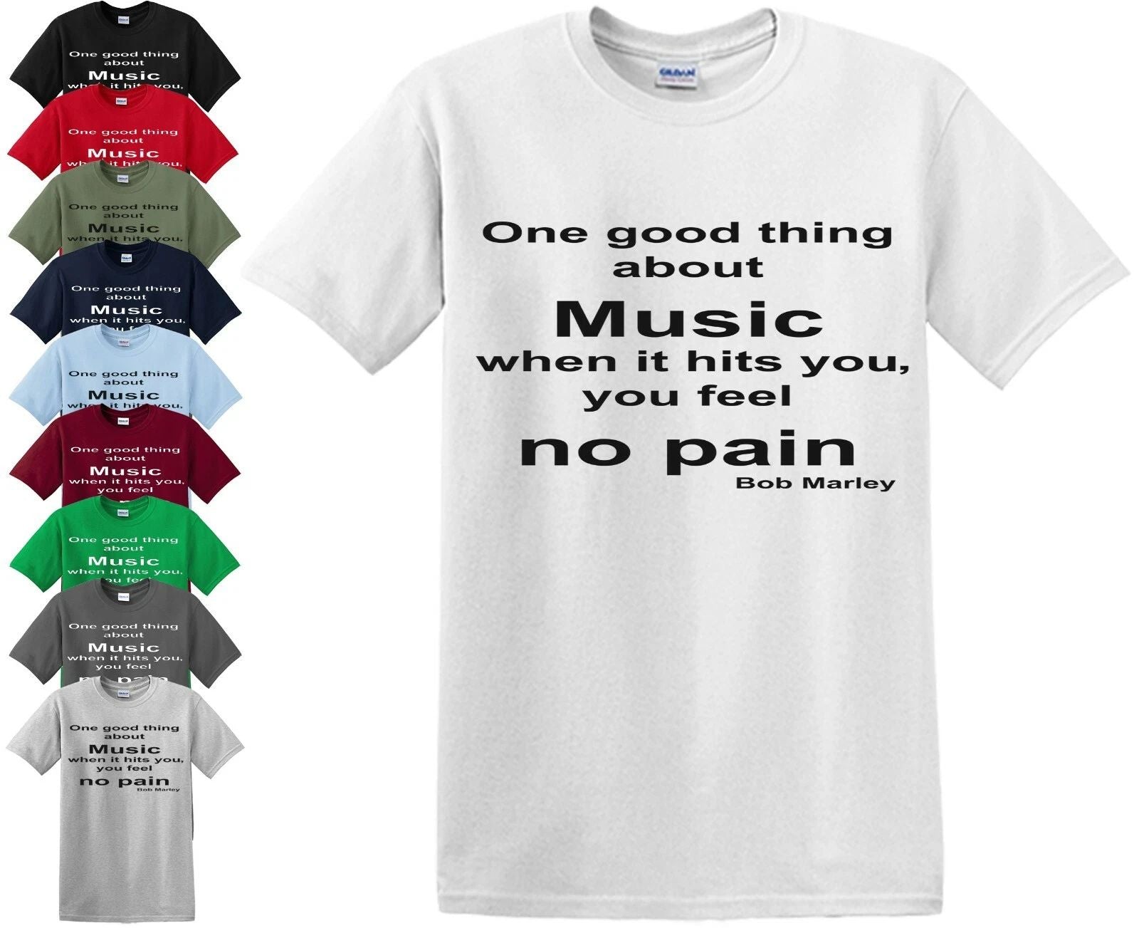 ONE GOOD THING ABOUT MUSIC T-Shirt Bob Marley Gift Love Raga Rasta tshirt Top Unisex T-shirt, Sweatshirt, Hoodie, Long Sleeve Tee - T-Shirt, Sweatshirt, Hoodie