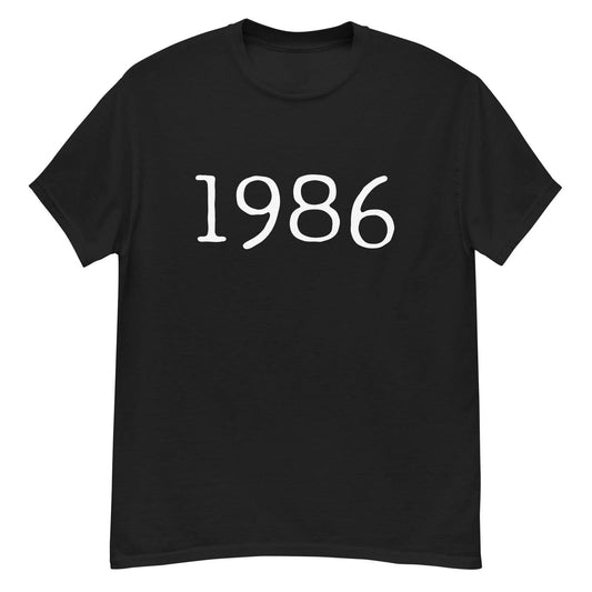 1986 Black tshirt t-shirt the 80s Unisex T-shirt, Sweatshirt, Hoodie, Long Sleeve Tee - T-Shirt, Sweatshirt, Hoodie